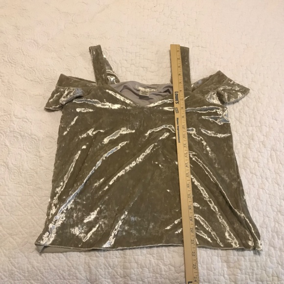 Beautiful drop sleeve silver velvet top by Say What? (S) - Picture 8 of 13